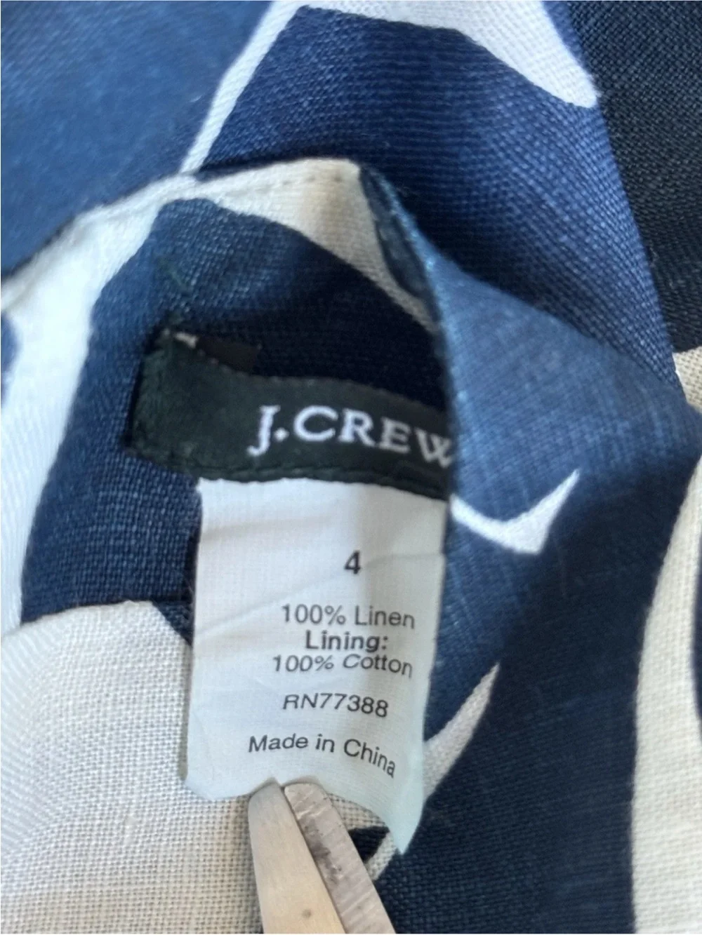 j crew hawaiian navy floral linen strappy summer dress women’s size 4